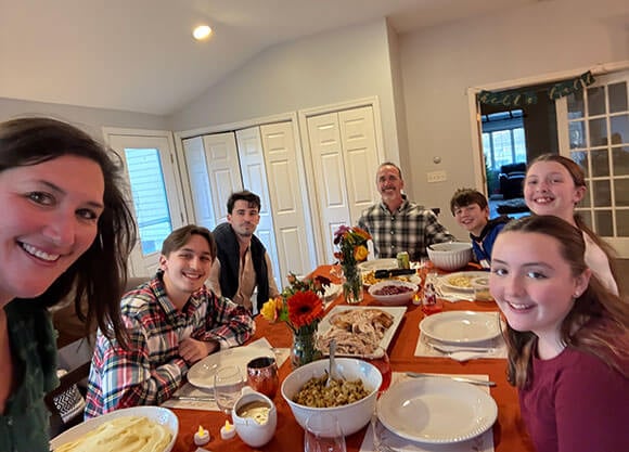 An interntional student enjoys Thanksgiving